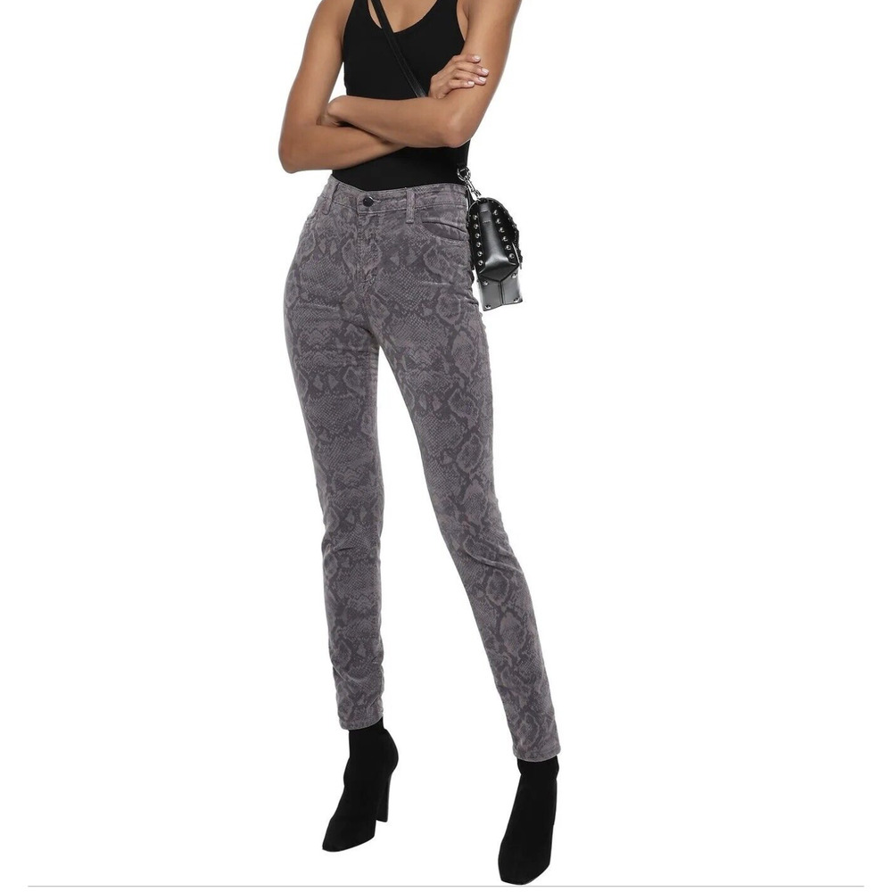 J. Brand Maria High Rise Skinny Purple Velvet Like Snakeskin Jeans Size 31 NWT